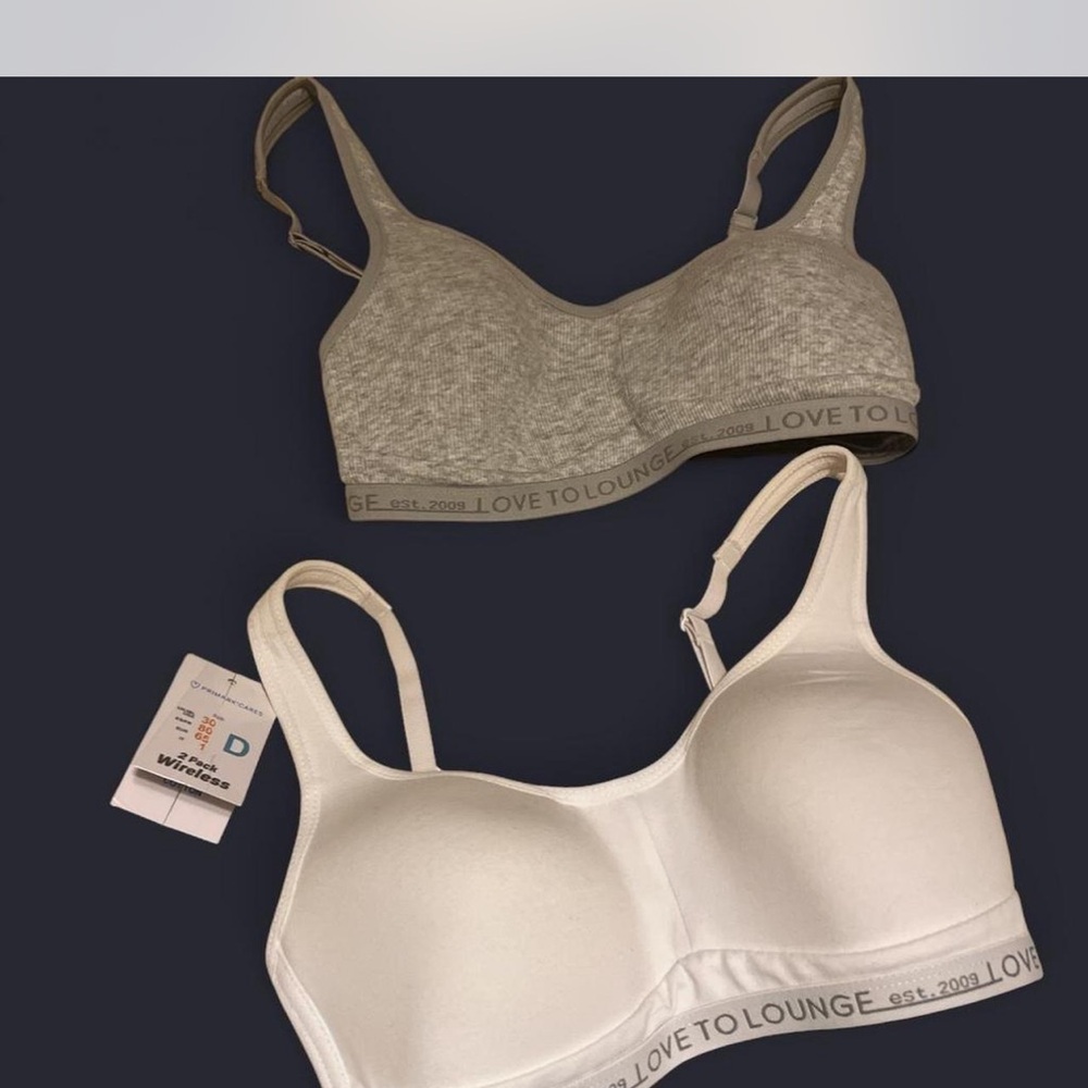 Primark Heather Gray and White Bra Duo